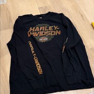 Harley-Davidson Black and Orange Graphic Long Sleeve